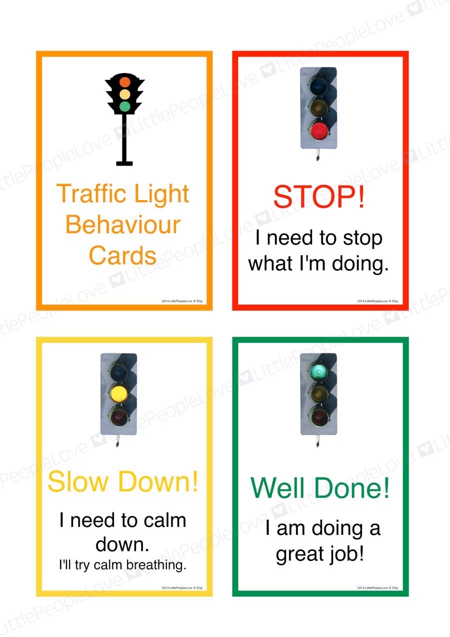 Traffic Light Behaviour Cards First Person Etsy