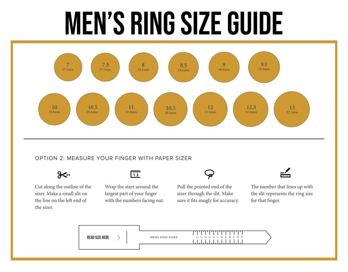 Printable How To Find Your Ring Size Men Printable Ring How To Find Out Ring Size