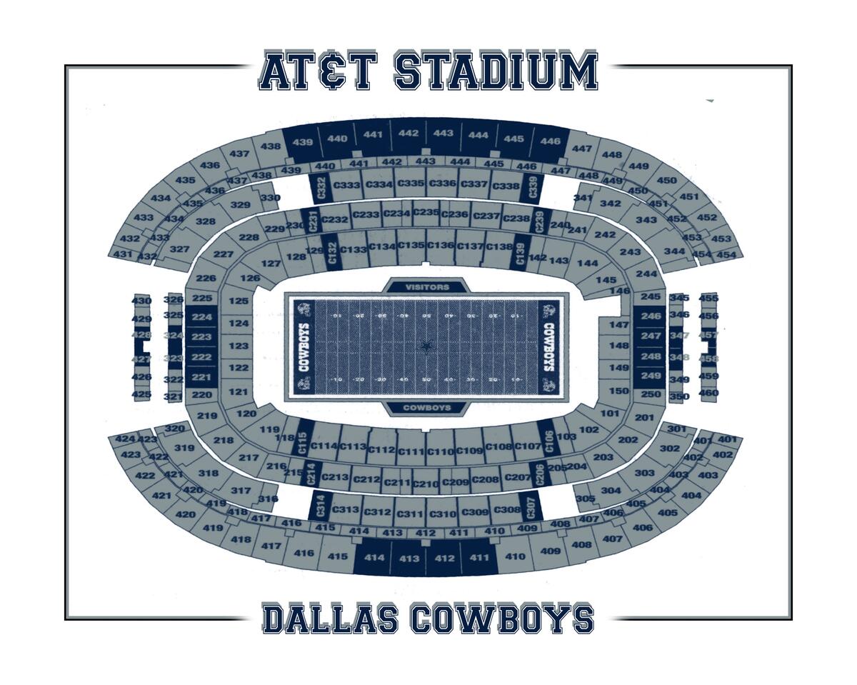 Vintage AT T Stadium Seating Chart Print Dallas Cowboys Art Etsy Vintage AT T Stadium Seating Chart Print Dallas Cowboys Art Etsy