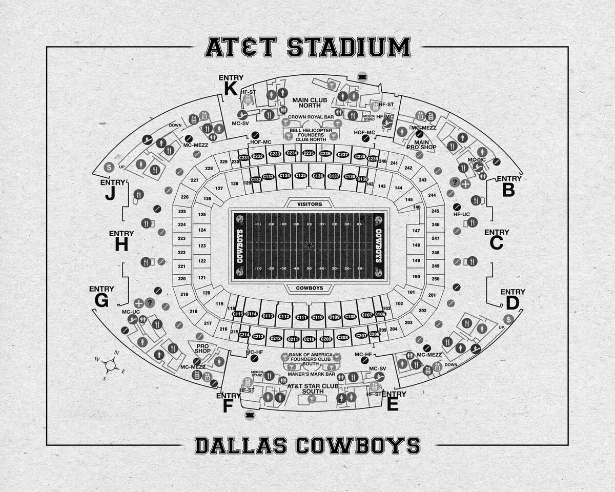 Vintage Dallas Cowboys AT T Stadium Seating Chart Print Etsy Ireland Vintage Dallas Cowboys AT T Stadium Seating Chart Print Etsy Ireland