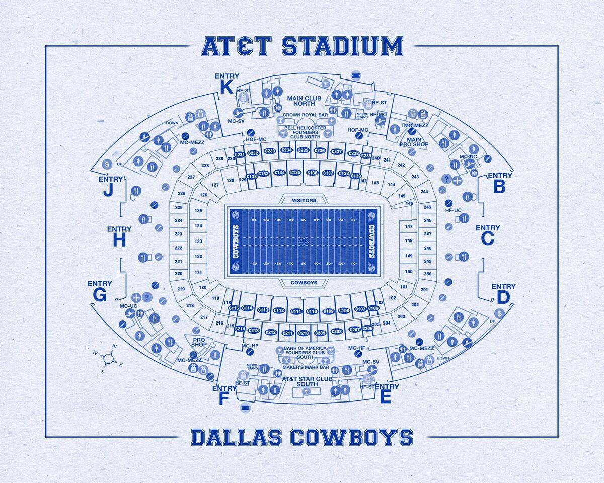 Vintage Dallas Cowboys AT T Stadium Seating Chart Print Etsy Ireland Vintage Dallas Cowboys AT T Stadium Seating Chart Print Etsy Ireland